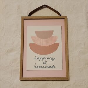 Happiness Is Homemade Framed Wall Art Sign 13x9.5